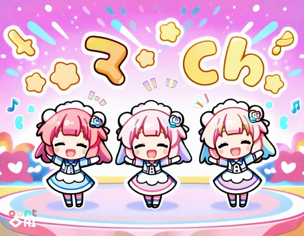 ourt pencil XL v1.0.0で、楽しそうに踊るちびちゃんず