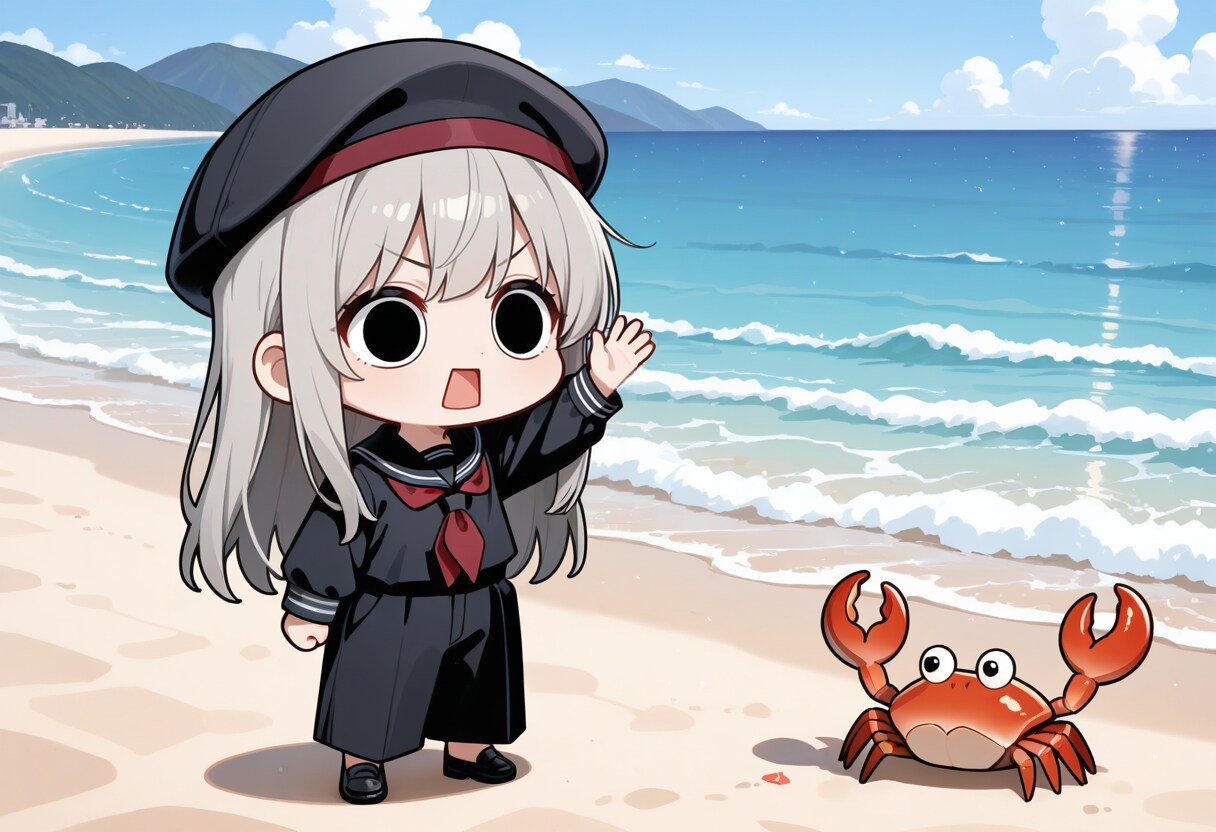 蟹さんと挨拶するえらいこっちゃ嬢 | の人気AIイラスト・グラビア
