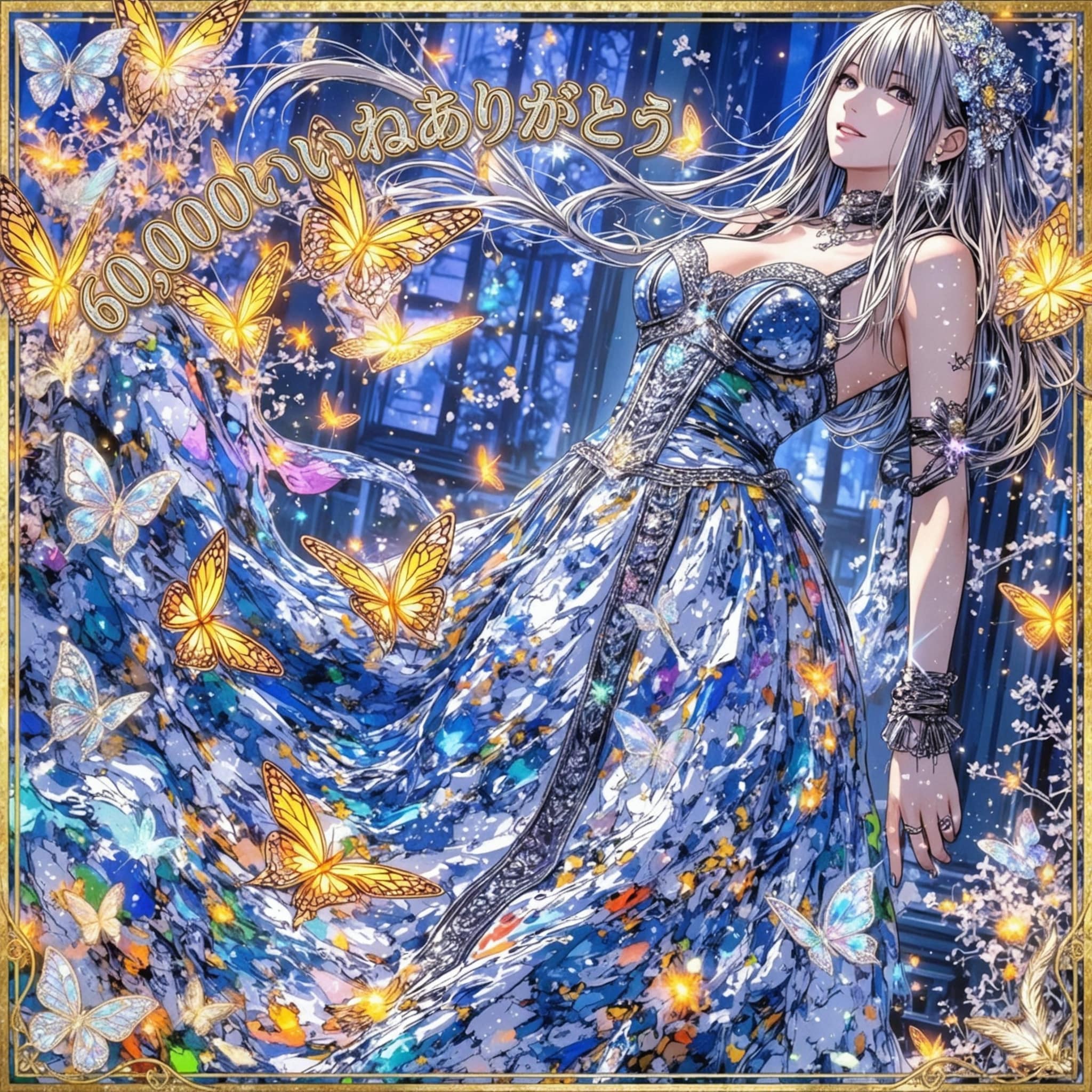 60,000いいね感謝の記念絵💙