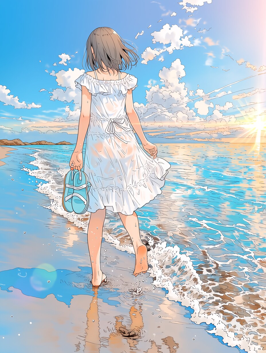 夏の終わりを歩いて | の人気AIイラスト・グラビア