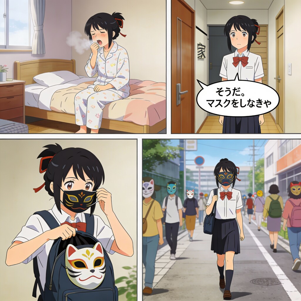 風邪をひいたらマスクをしましょう