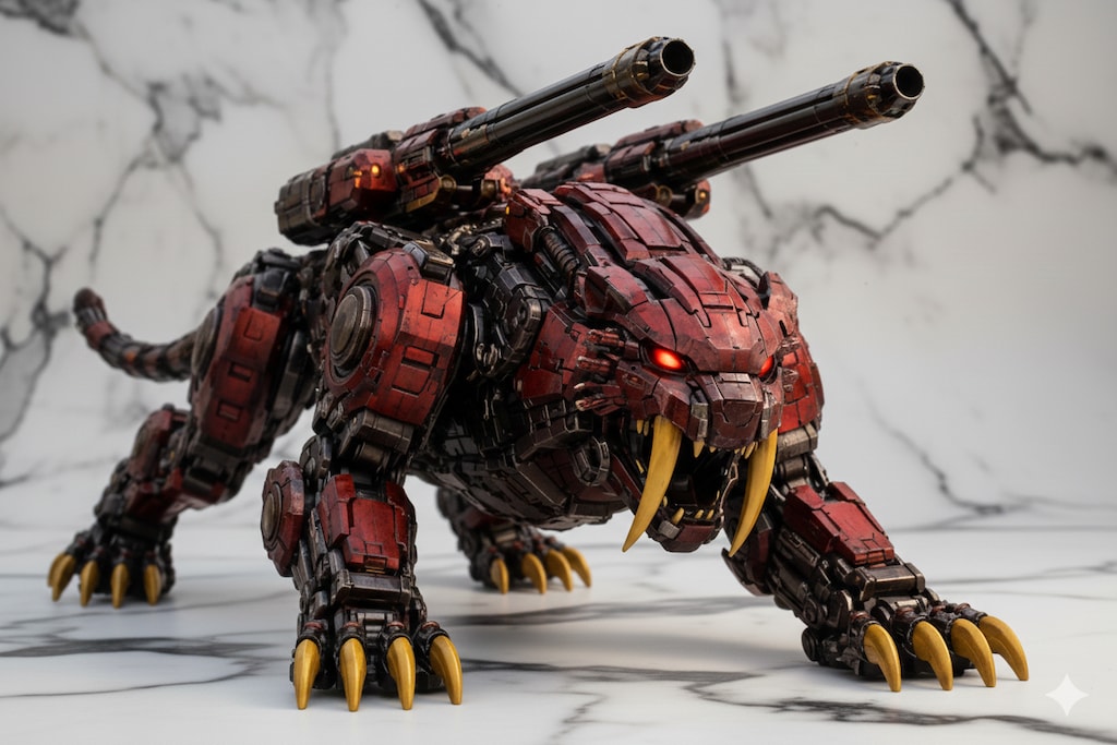 AIガチャ獣機 情景画像＆フィギア（瞳LED発光）