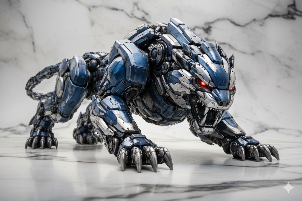 AIガチャ獣機 情景画像＆フィギア（瞳LED発光）