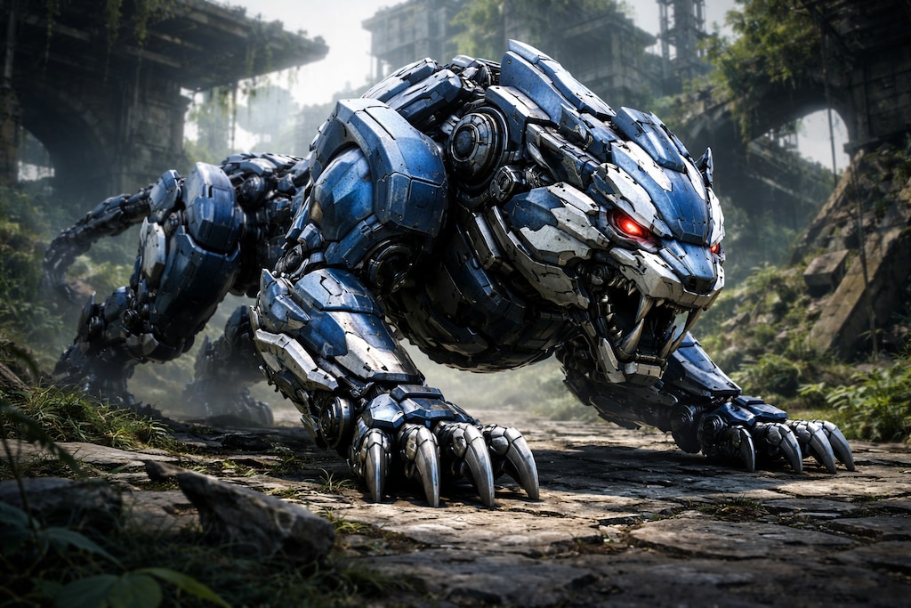 AIガチャ獣機 情景画像＆フィギア（瞳LED発光）