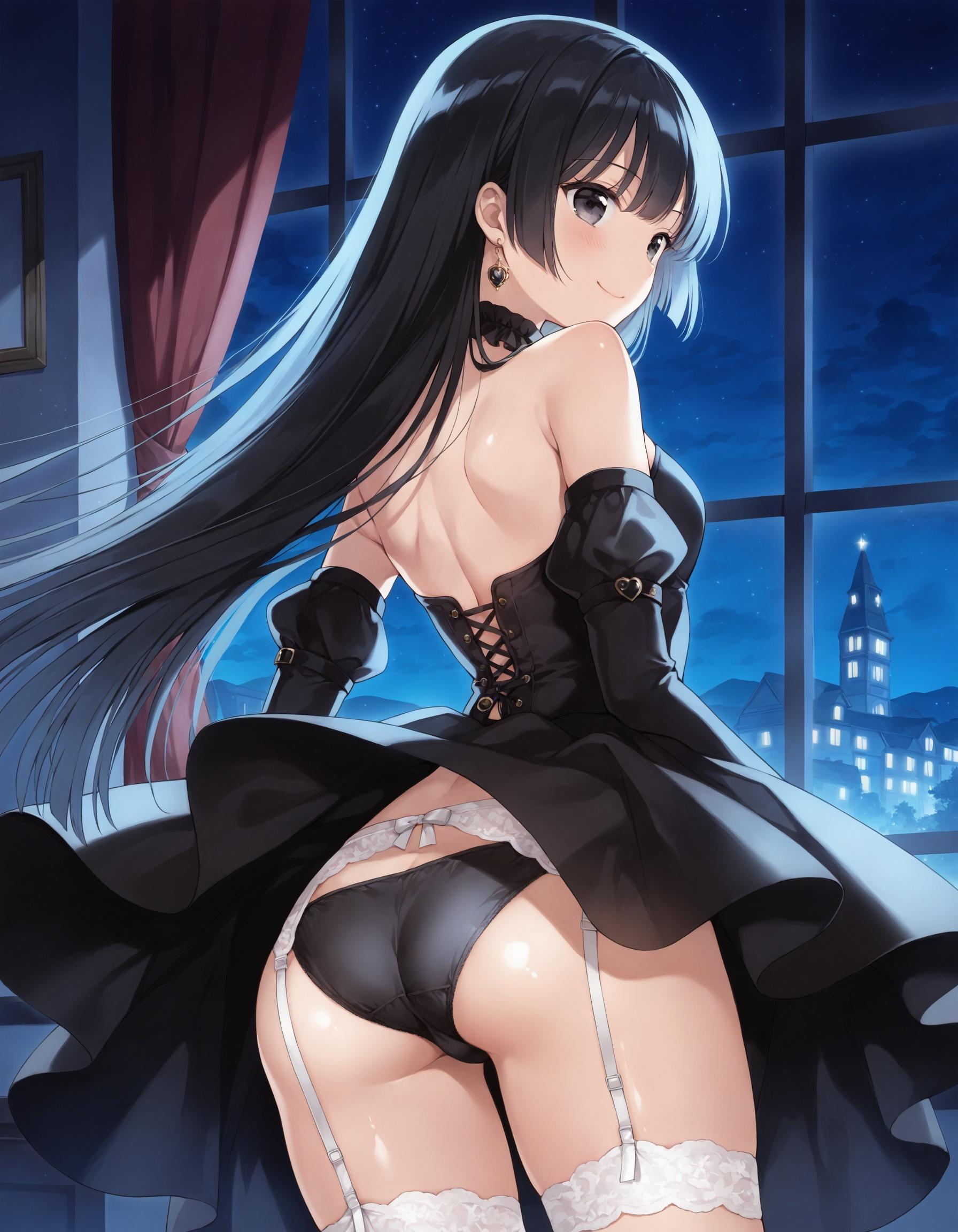 ゴシックドレスでパンチラ