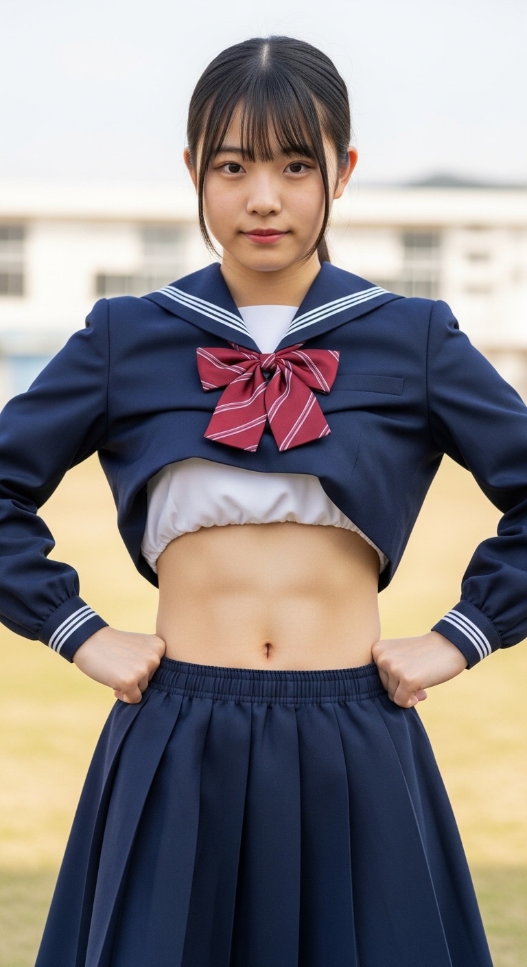 女子中学生の腹筋じまん