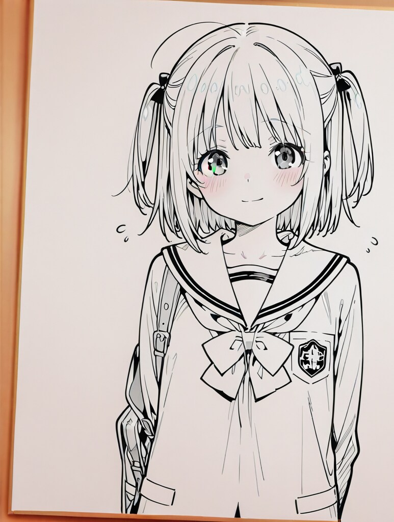下書きの女の子