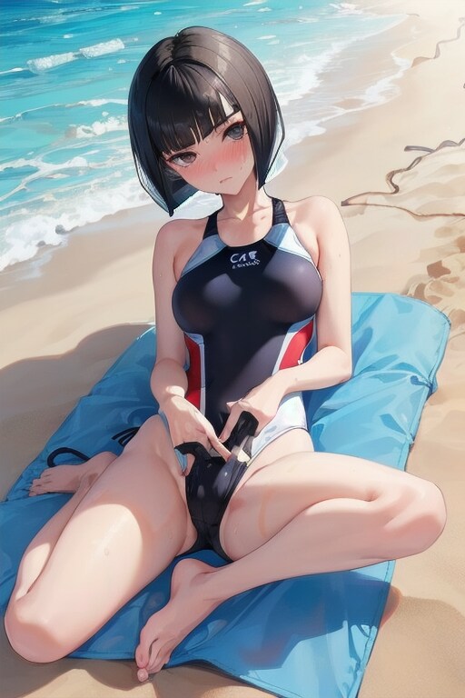 勝利後に彼氏と水着デート