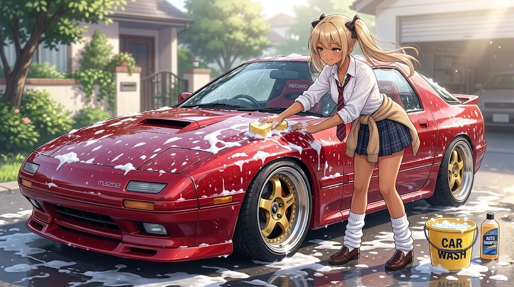 洗車するギャルちゃん