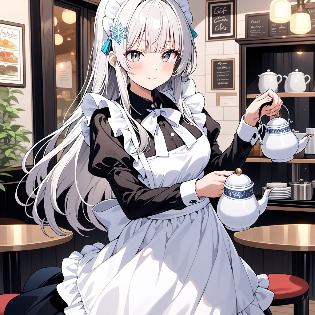 カフェのメイド店員