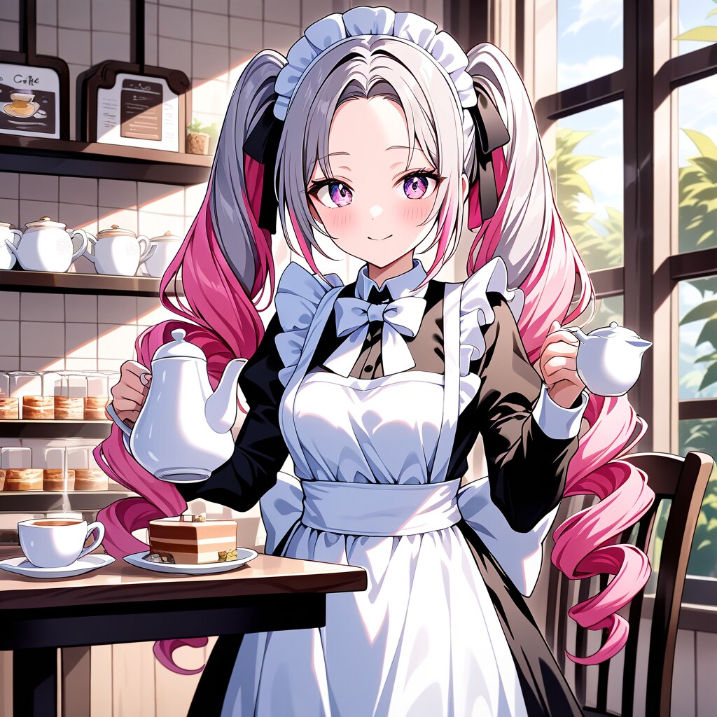 カフェのメイド店員