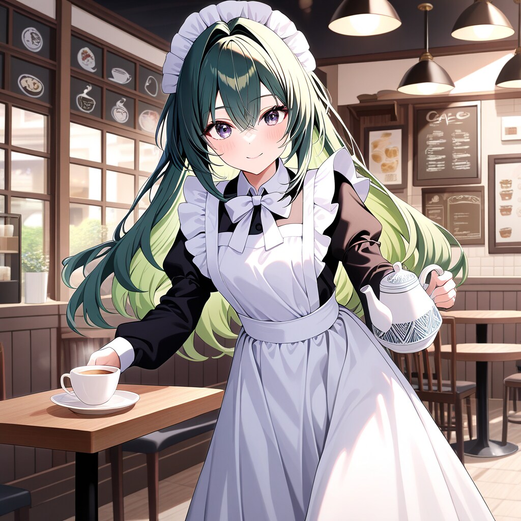 カフェのメイド店員