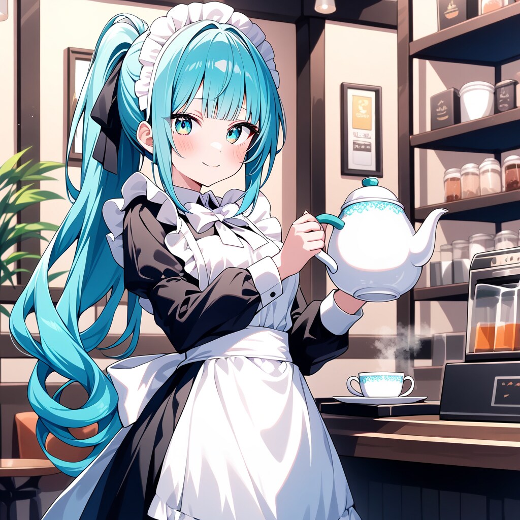 カフェのメイド店員