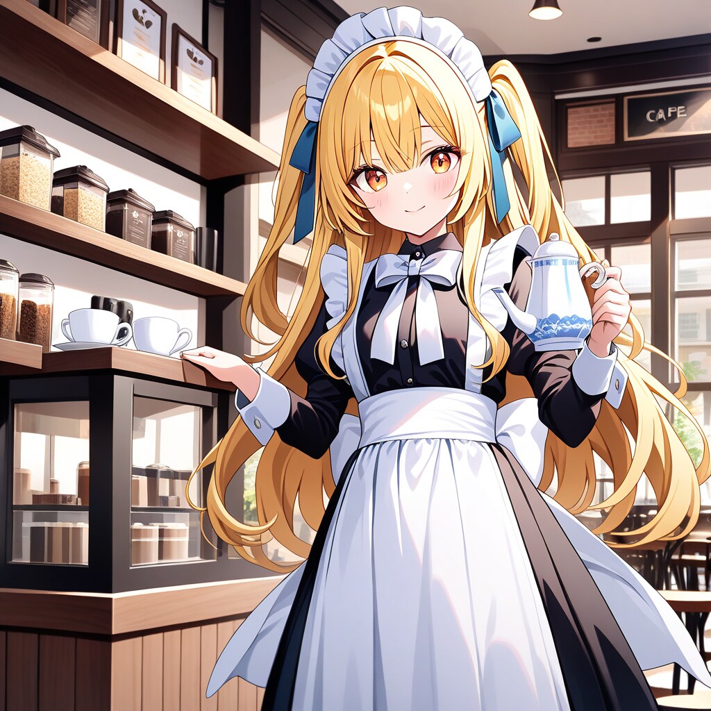 カフェのメイド店員