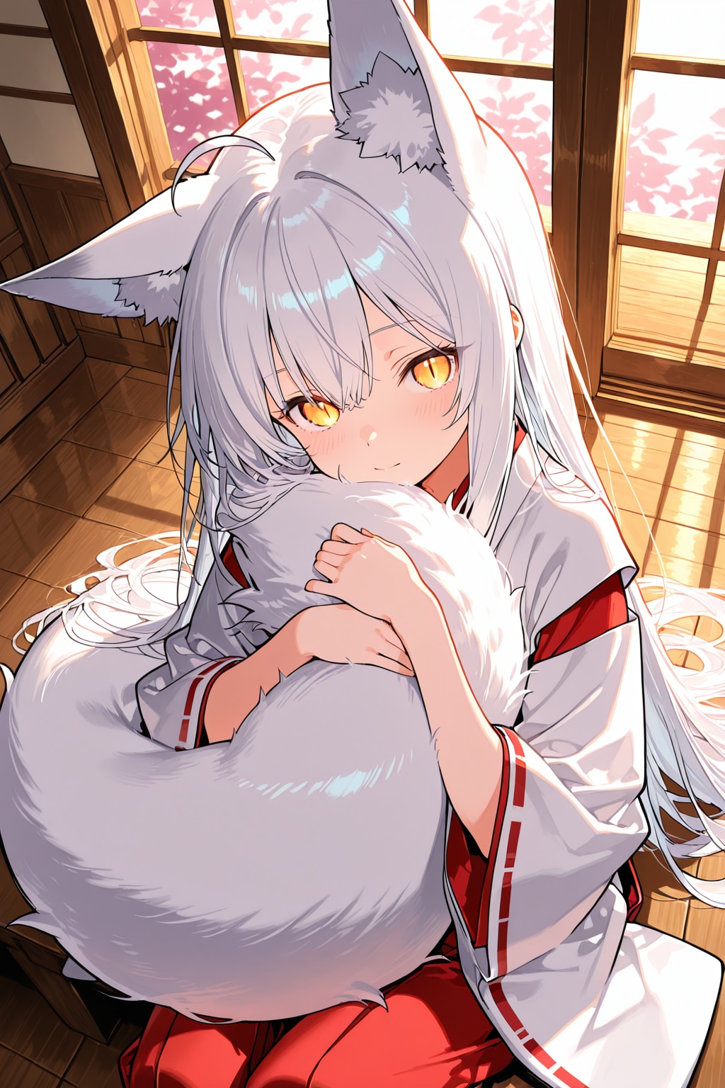 白狐さんのもふもふ