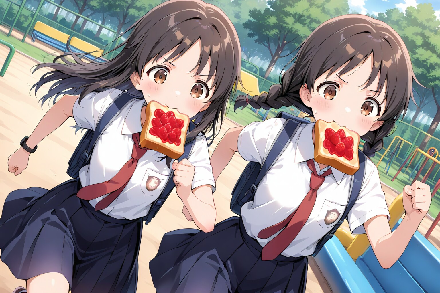 姉妹でトーストランニング