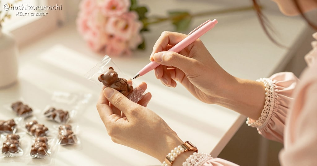 手作りくまチョコ、可愛すぎる✨