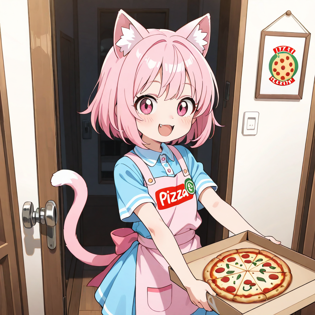 おはにゃんにゃ～ん♡【今日は宅配ピザの日】 | の人気AIイラスト・グラビア