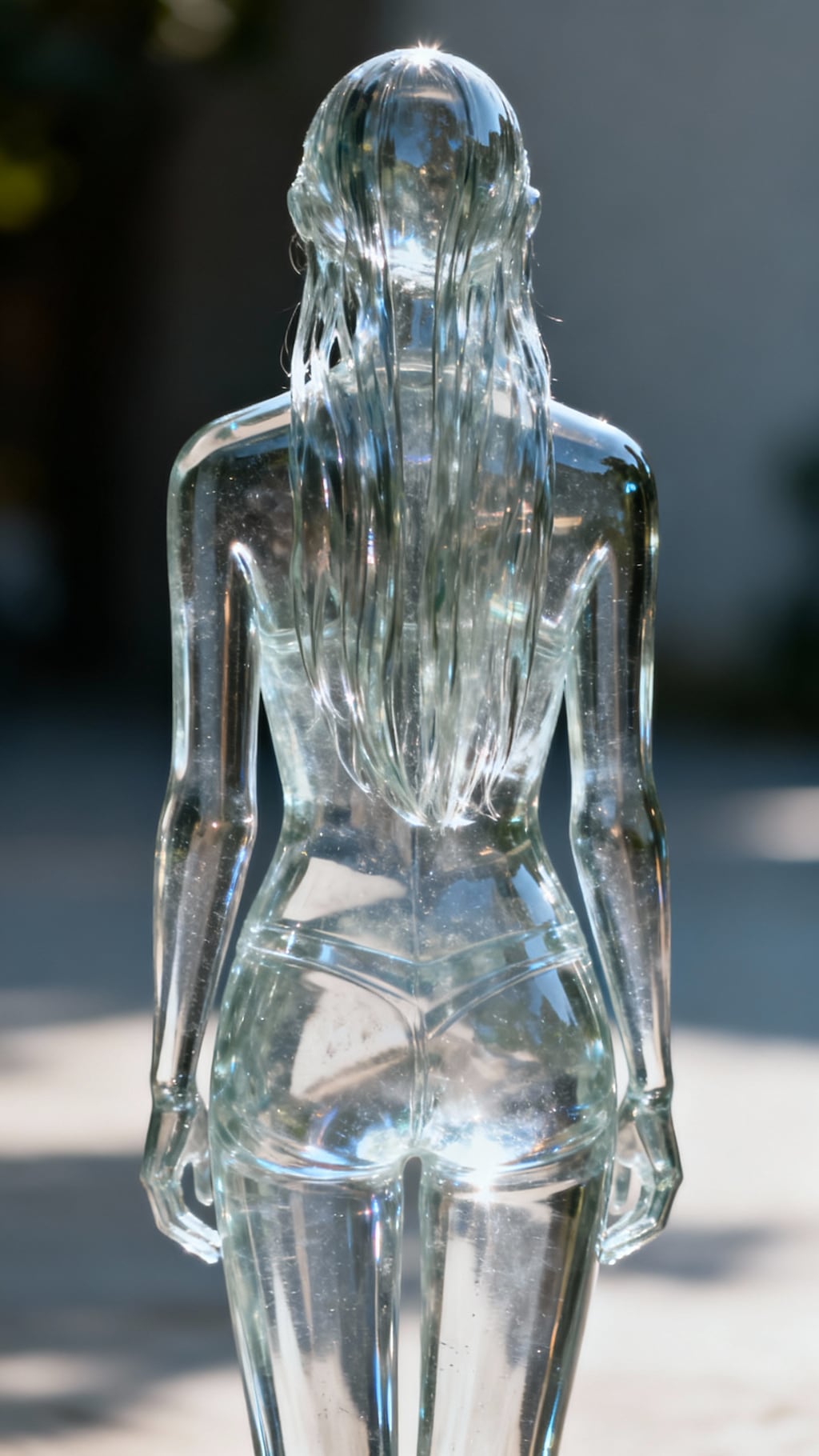 顔を着色書き込みしていまうので後ろ姿にしたら、よりガラスフィギュアっぽく成った