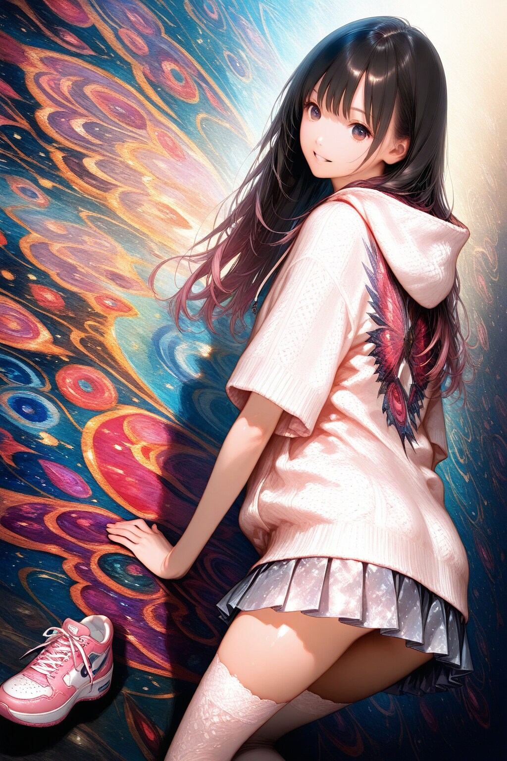 from behind 絶対領域 | の人気AIイラスト・グラビア