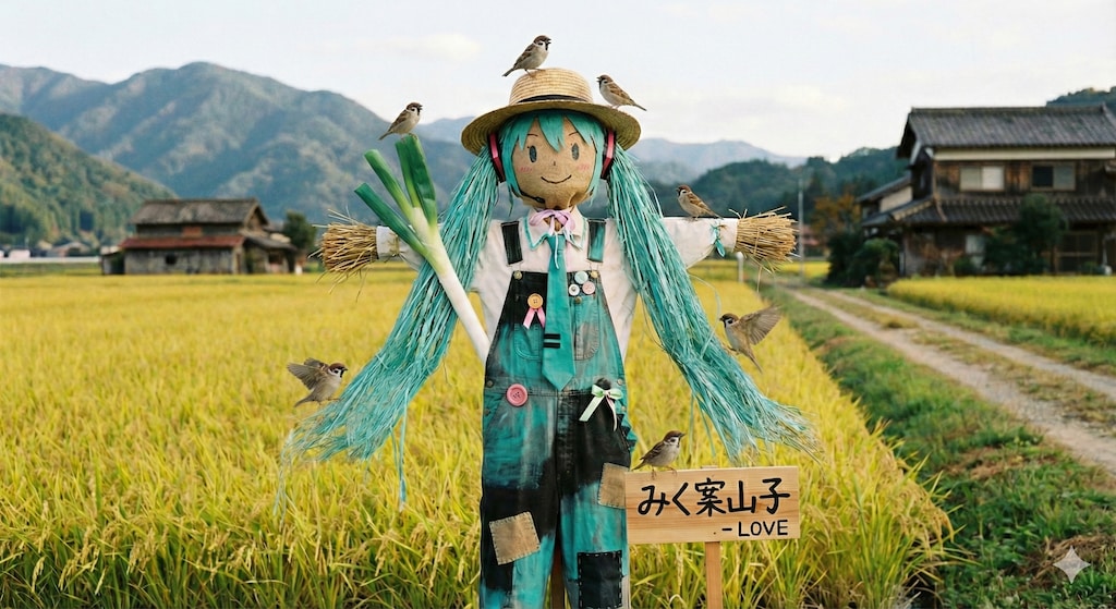 ミクさん案山子