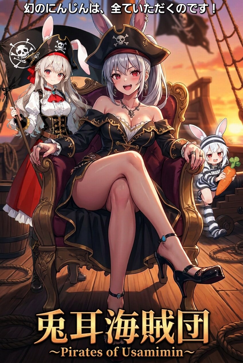 【コラボ】映画『兎耳海賊団～Pirates of Usamimin～』ポスター風🐰🐰🐰✨