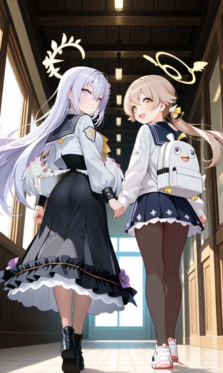 ヒフミとアズサ　振り向き6 | の人気AIイラスト・グラビア