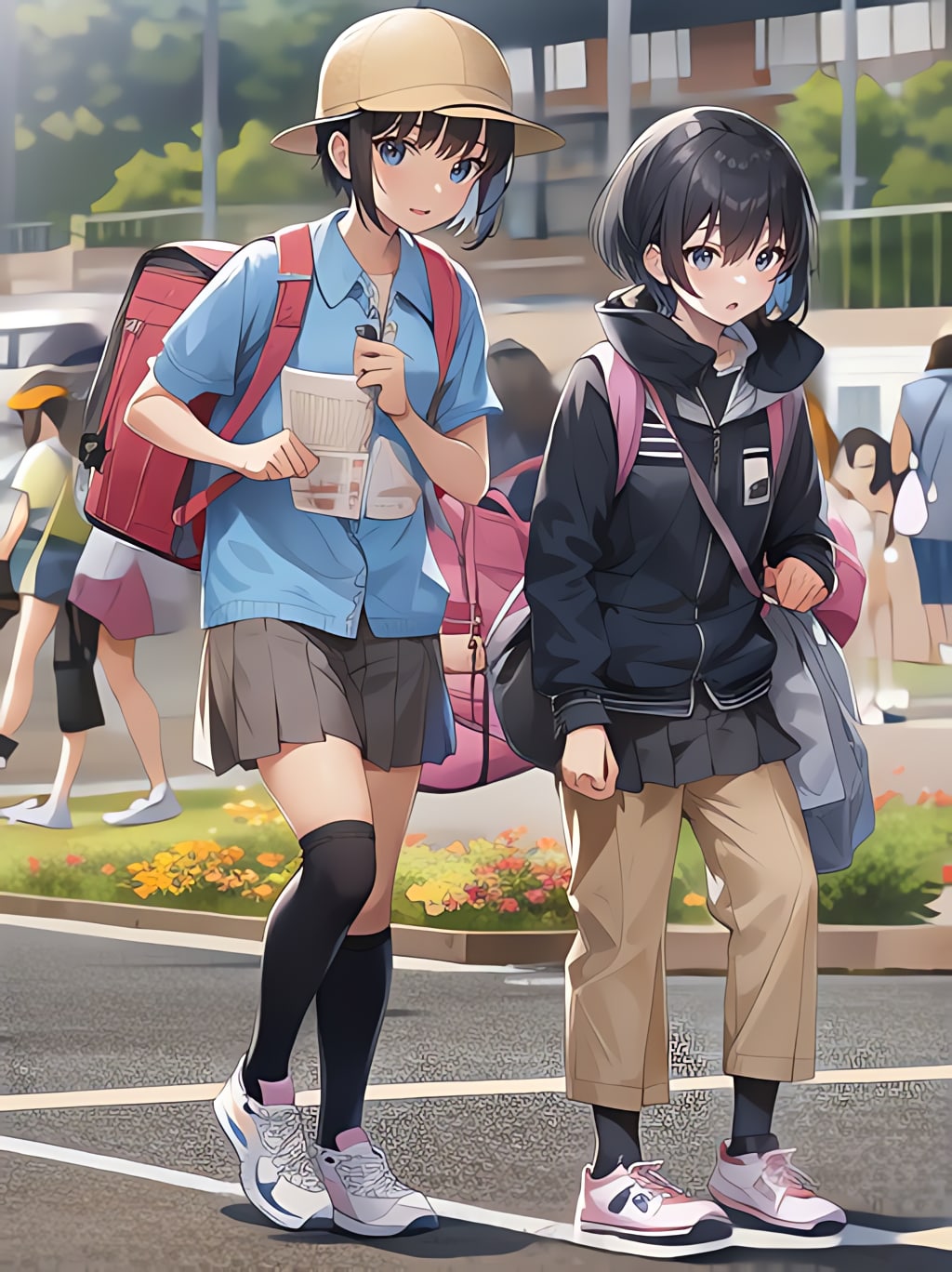 下校中の小学生！