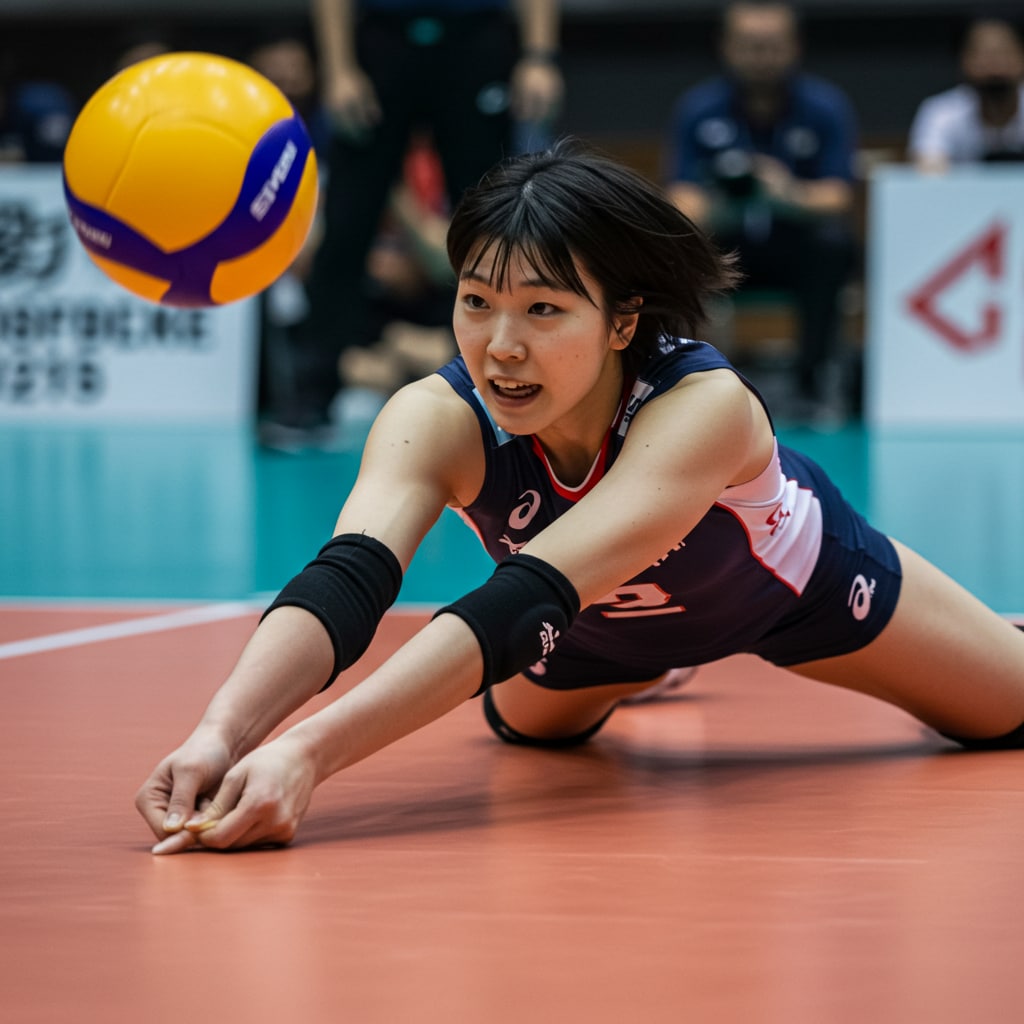 深夜のレシーブ習作