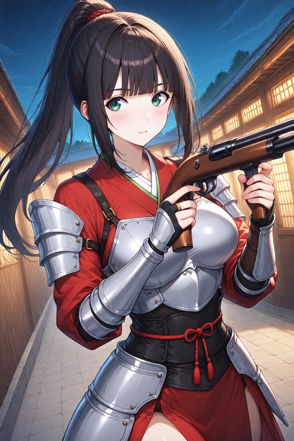 竹製和弓を持ってくれなかったので火縄銃を持った弓カオルさん