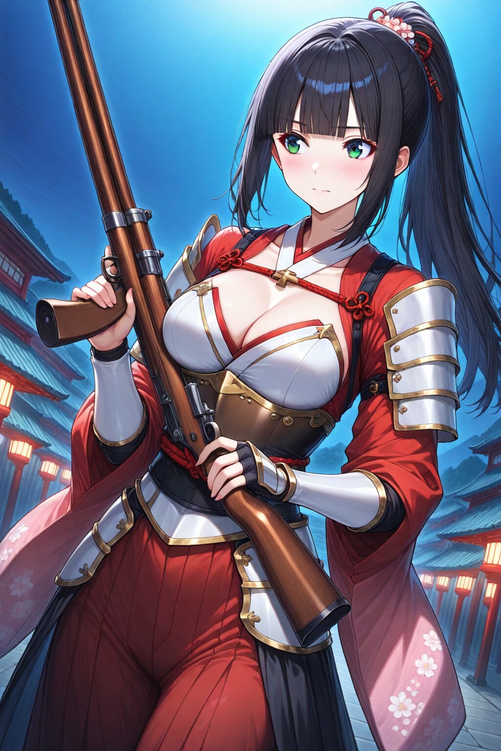 竹製和弓を持ってくれなかったので火縄銃を持った弓カオルさん