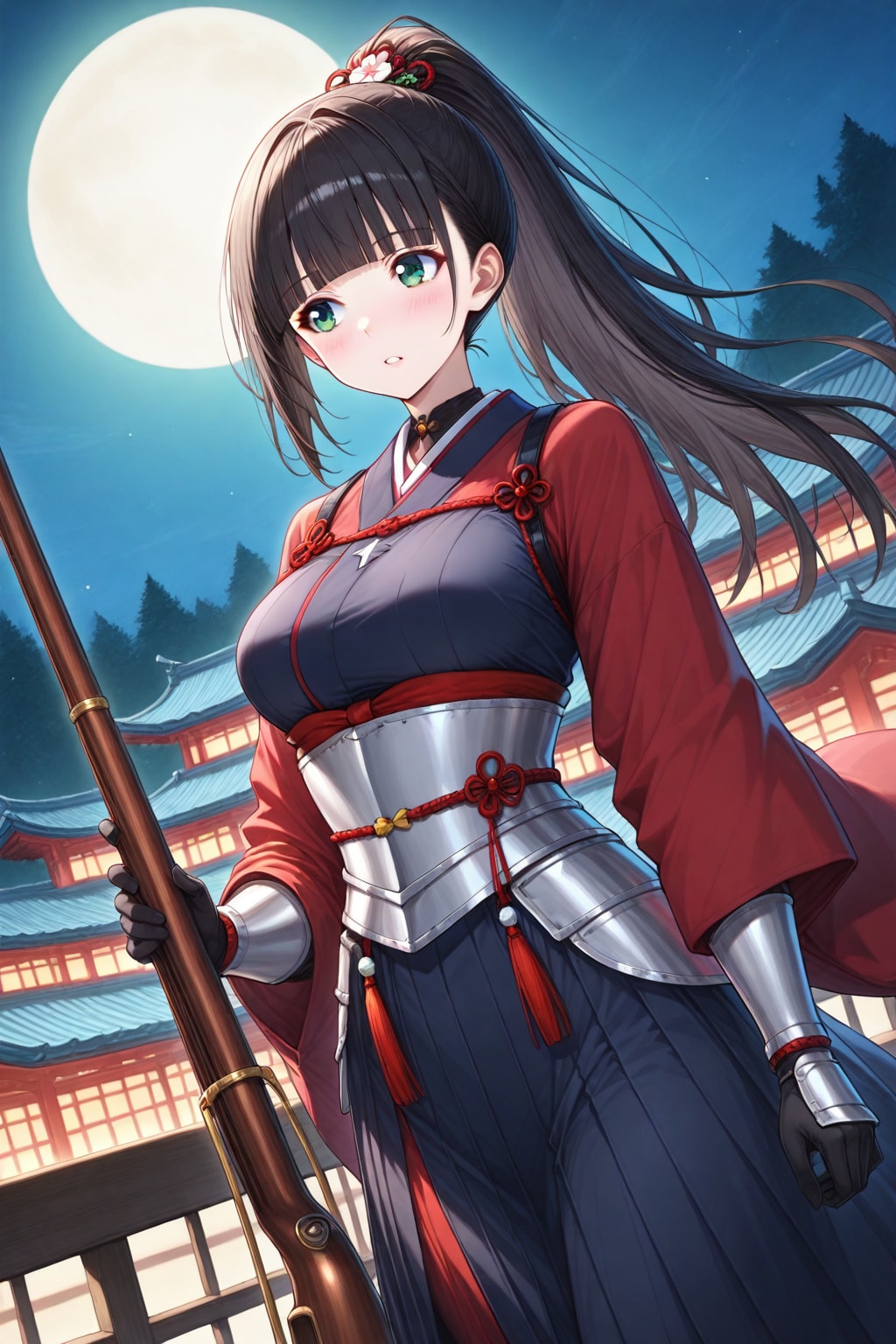 竹製和弓を持ってくれなかったので火縄銃を持った弓カオルさん