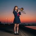 ＪＫ_夕暮れのトロンボーン奏者 6枚目