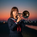 ＪＫ_夕暮れのトロンボーン奏者 9枚目