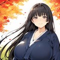 黒髪お姉さんと過ごす秋 2枚目