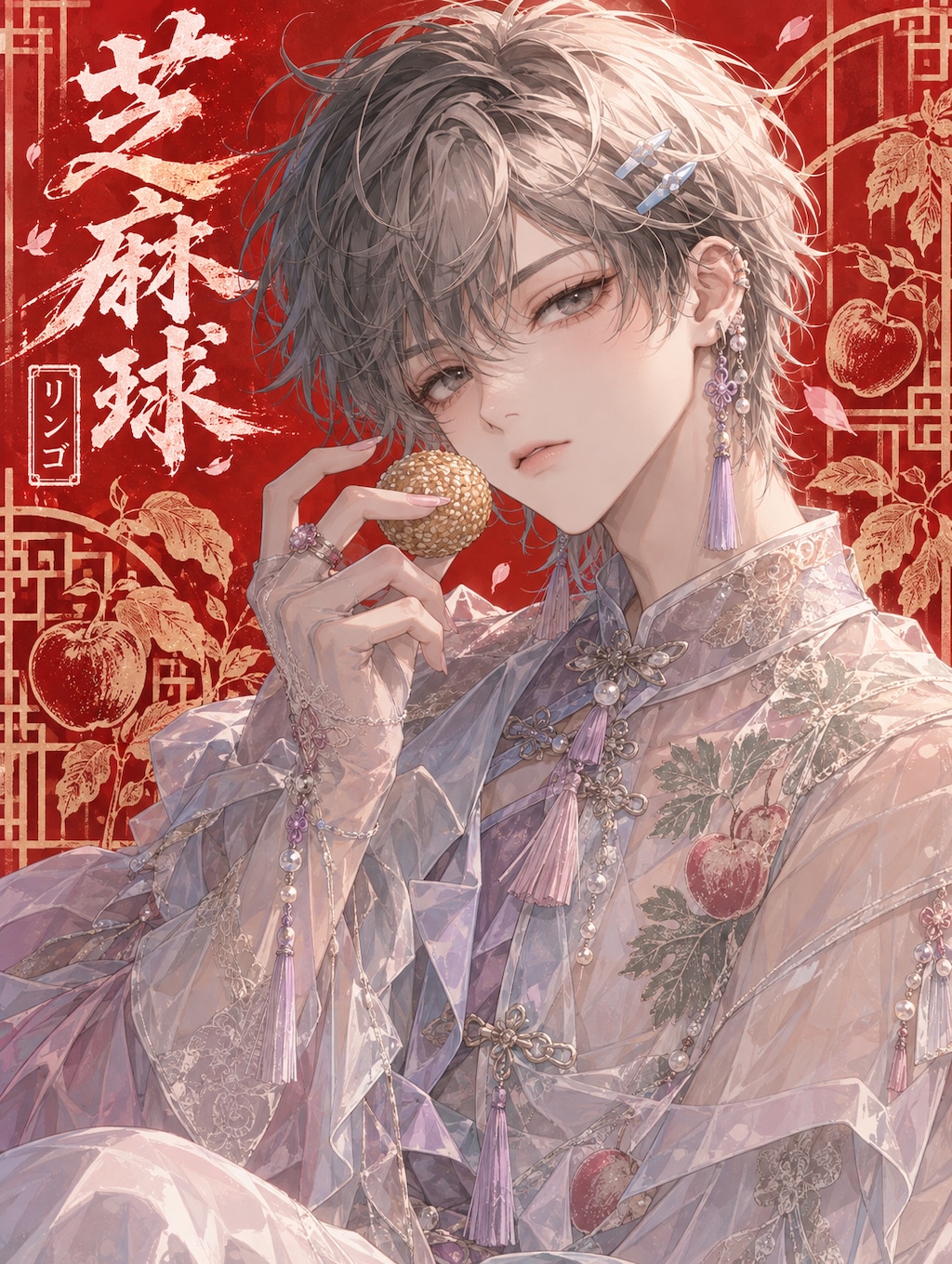 芝麻球×リンゴ