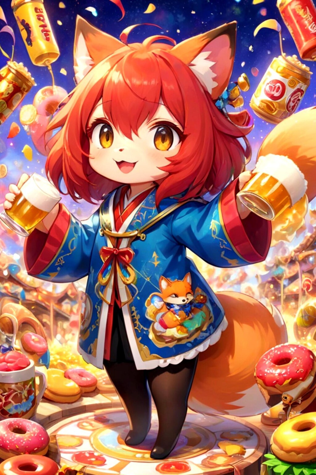 オキツネ神社祭の赤髪ちゃん