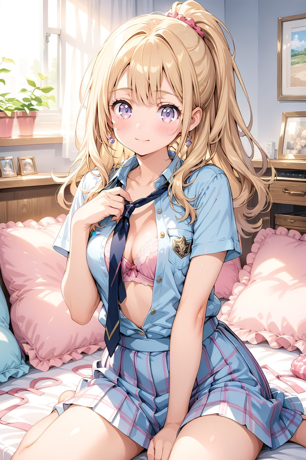 金髪ポニーテールの美少女