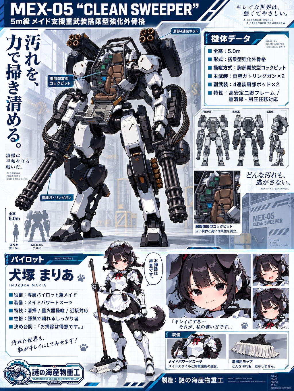 火力でお掃除するケモミミメイドさん