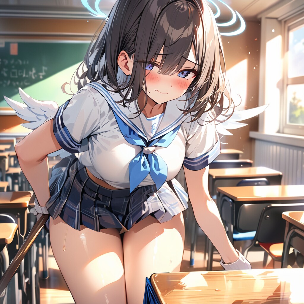 うぅ…スカートの長さが…