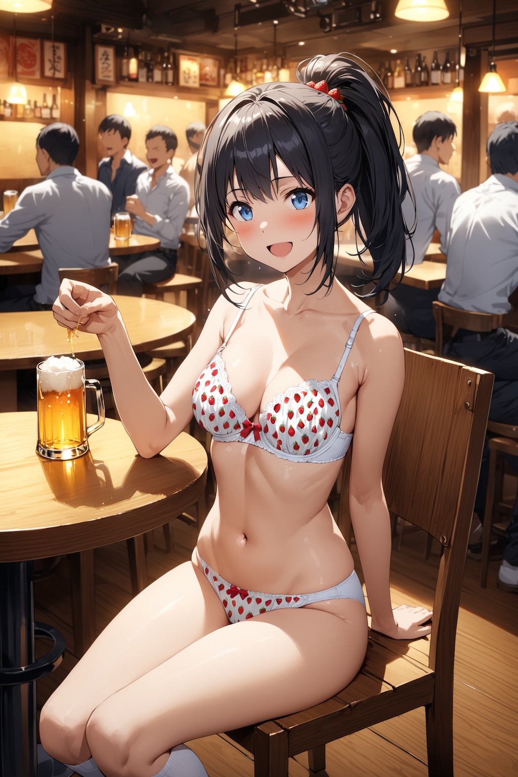 女の子だけイチゴ模様の下着姿に見える魔法のかかったお店