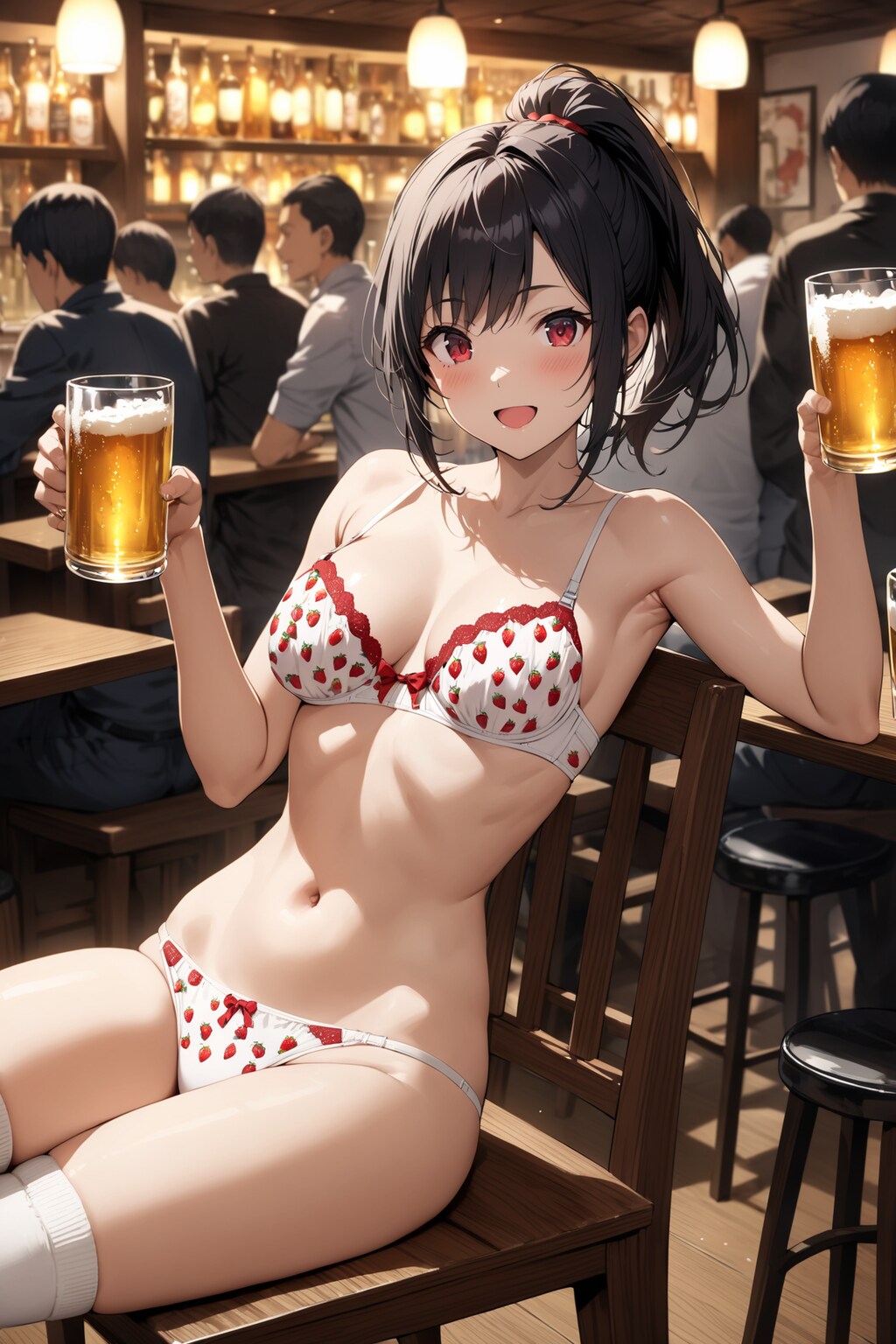 女の子だけイチゴ模様の下着姿に見える魔法のかかったお店