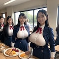 女子寮の朝食バイキング 2枚目