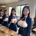 女子寮の朝食バイキング 3枚目