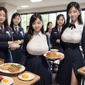 女子寮の朝食バイキング 5枚目