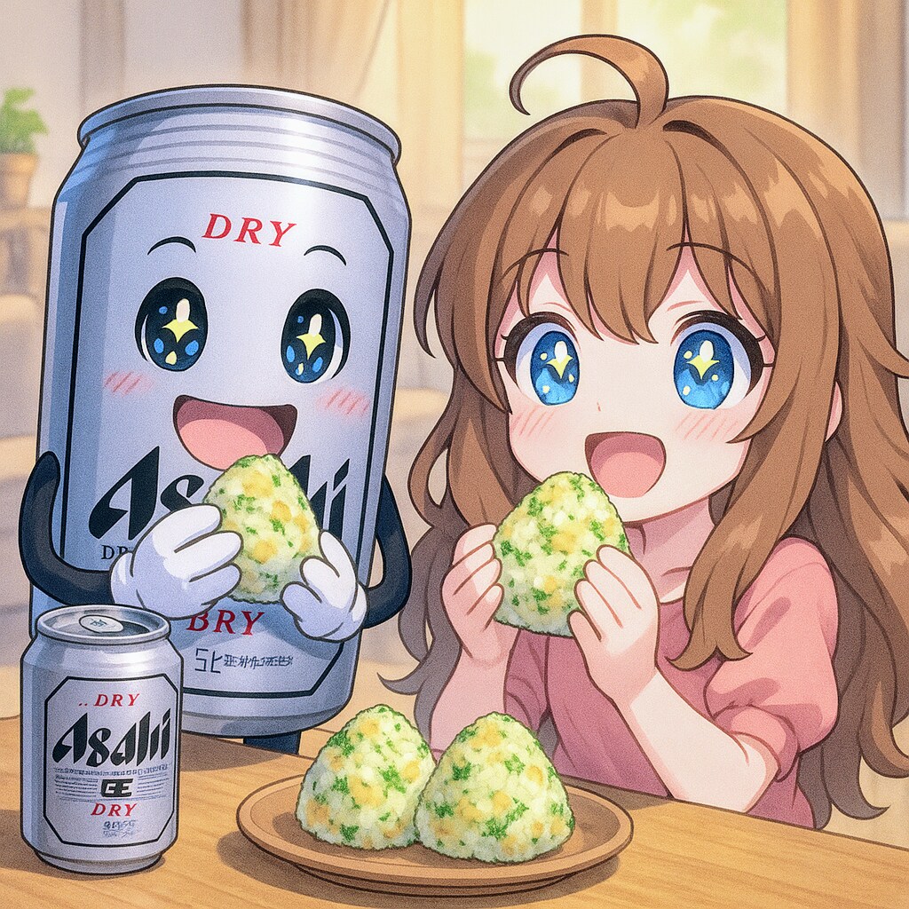 悪魔のおにぎりを作る小さな女の子