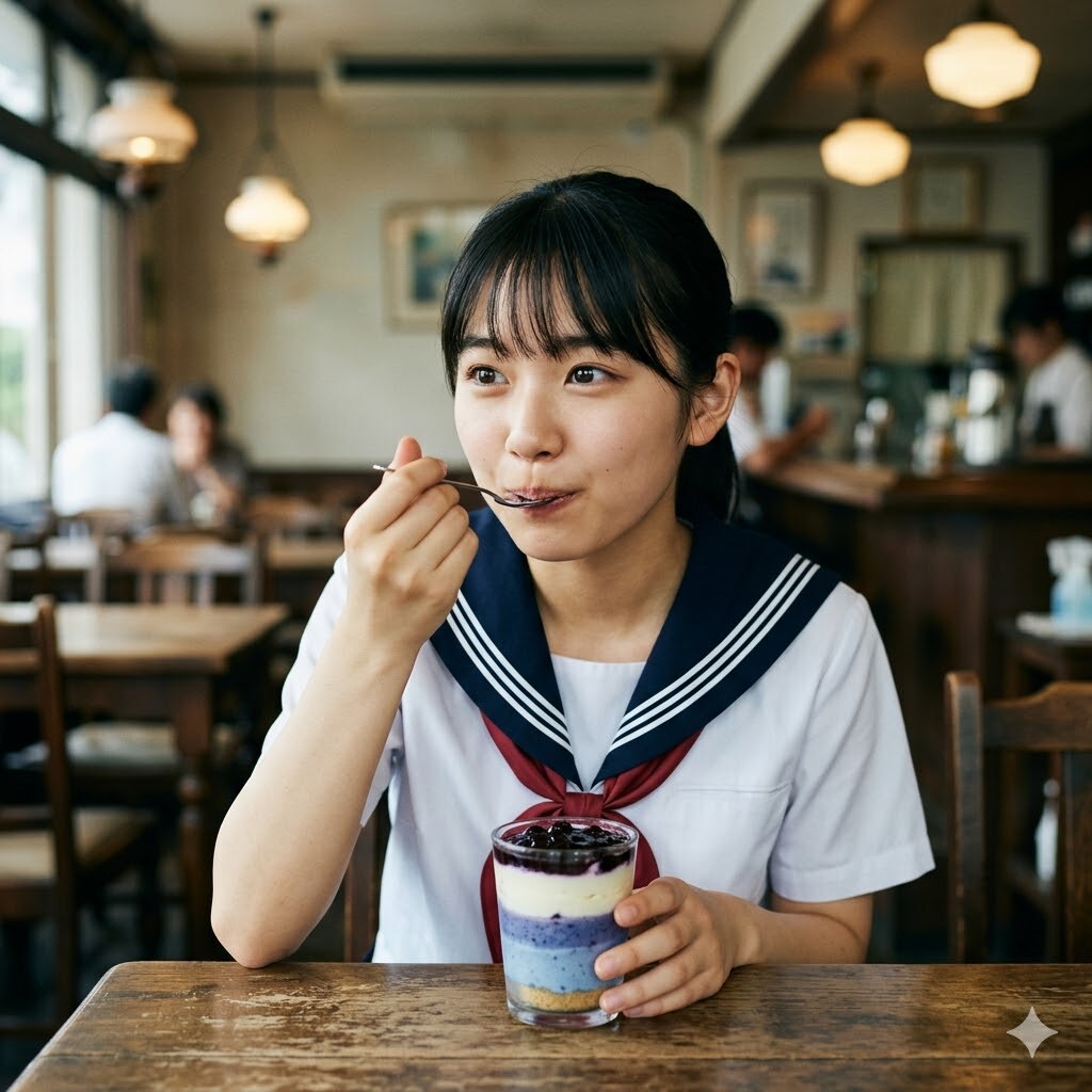 グラデーションブルーベリーチーズケーキ