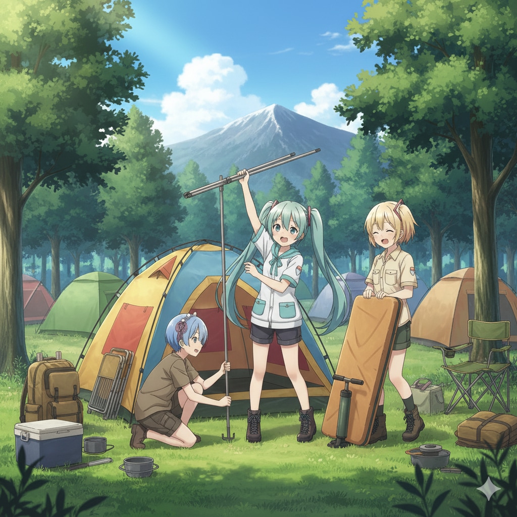 ミクさん達 キャンプに行く