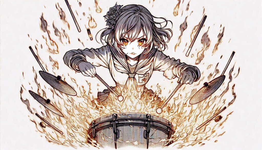 ファイヤー・ドラマー (太鼓を叩く少女②)