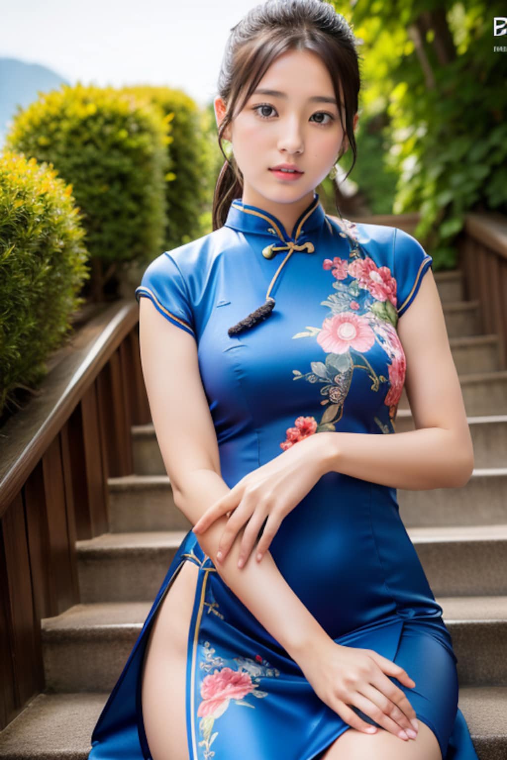 フィットしたチャイナドレス